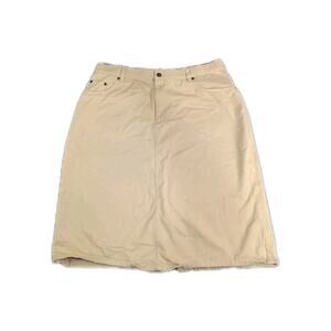 Lauren Jeans Co. Ralph Lauren Women's Sz 14W Skirt 5 Pockets Pockets Khaki C9-79